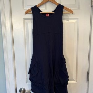 No Added Sugar navy Bustle dress